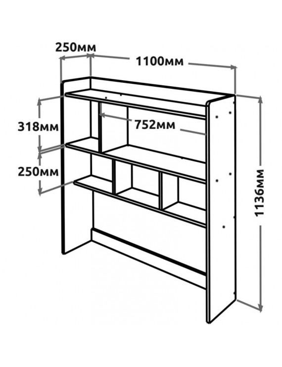 Надбудова для столу Еверест Бриз Школяр-3,4,5 Дуб сонома/Білий (DTM-073868)