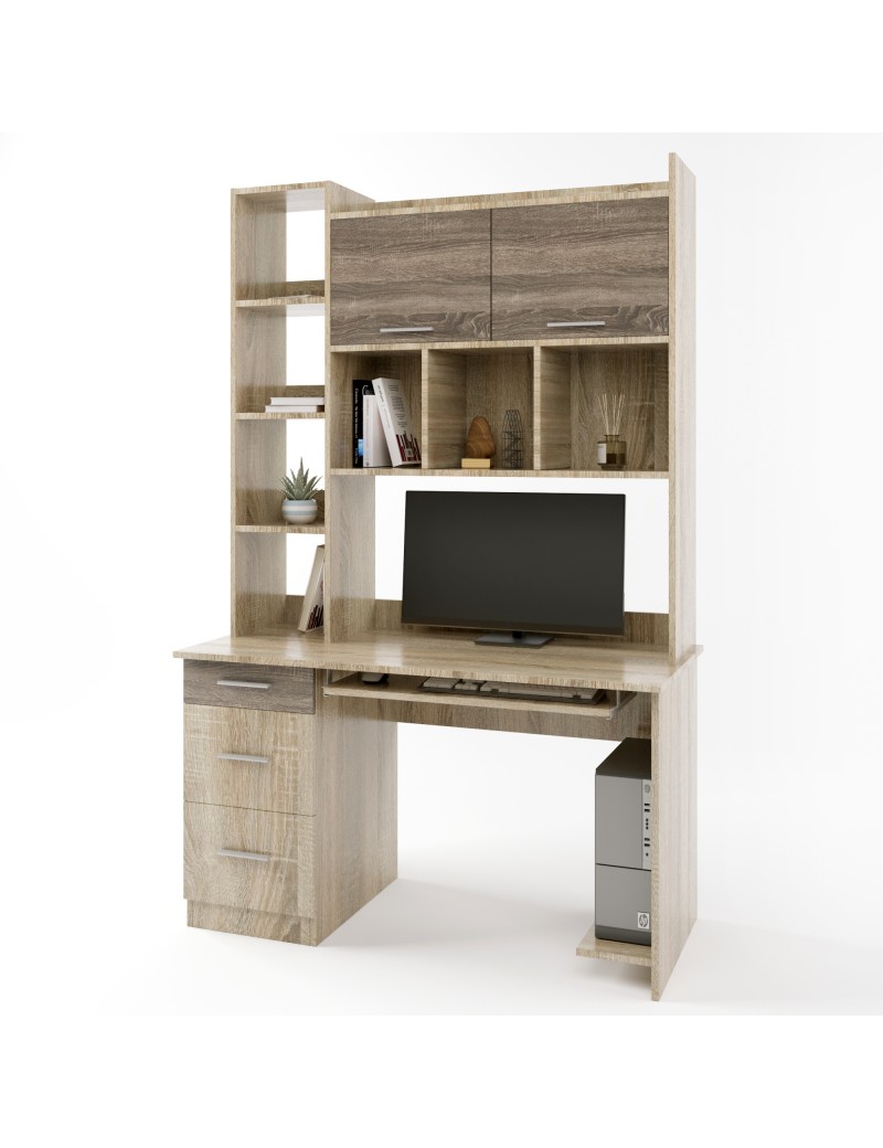 Комп'ютерний стіл з полицями Еверест Школяр-6 сонома + трюфель (DTM-2150)