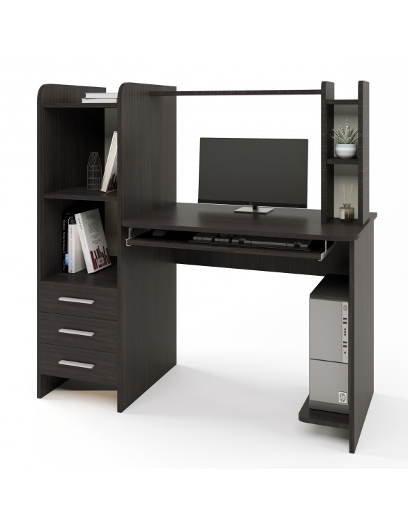 Стіл комп'ютерний з надставкою Еверест Ліра Венге темний (DTM-2172)