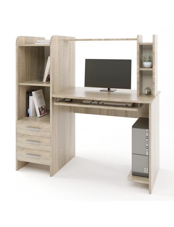 Стіл комп'ютерний з надставкою Еверест Ліра Дуб сонома (DTM-2173)