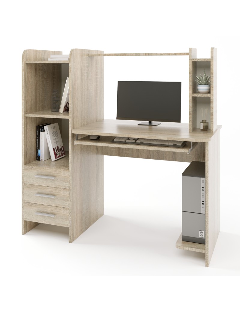 Стіл комп'ютерний з надставкою Еверест Ліра Дуб сонома (DTM-2173)