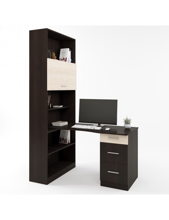 Комп'ютерний стіл з шафою Еверест Гранд венге + дуб молочний (DTM-2151)
