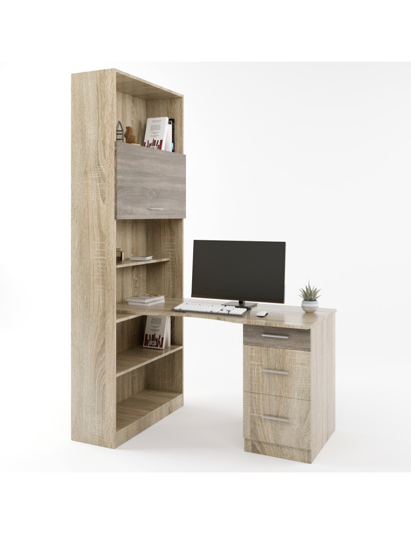 Комп'ютерний стіл з шафою Еверест Гранд сонома + трюфель (DTM-2152)