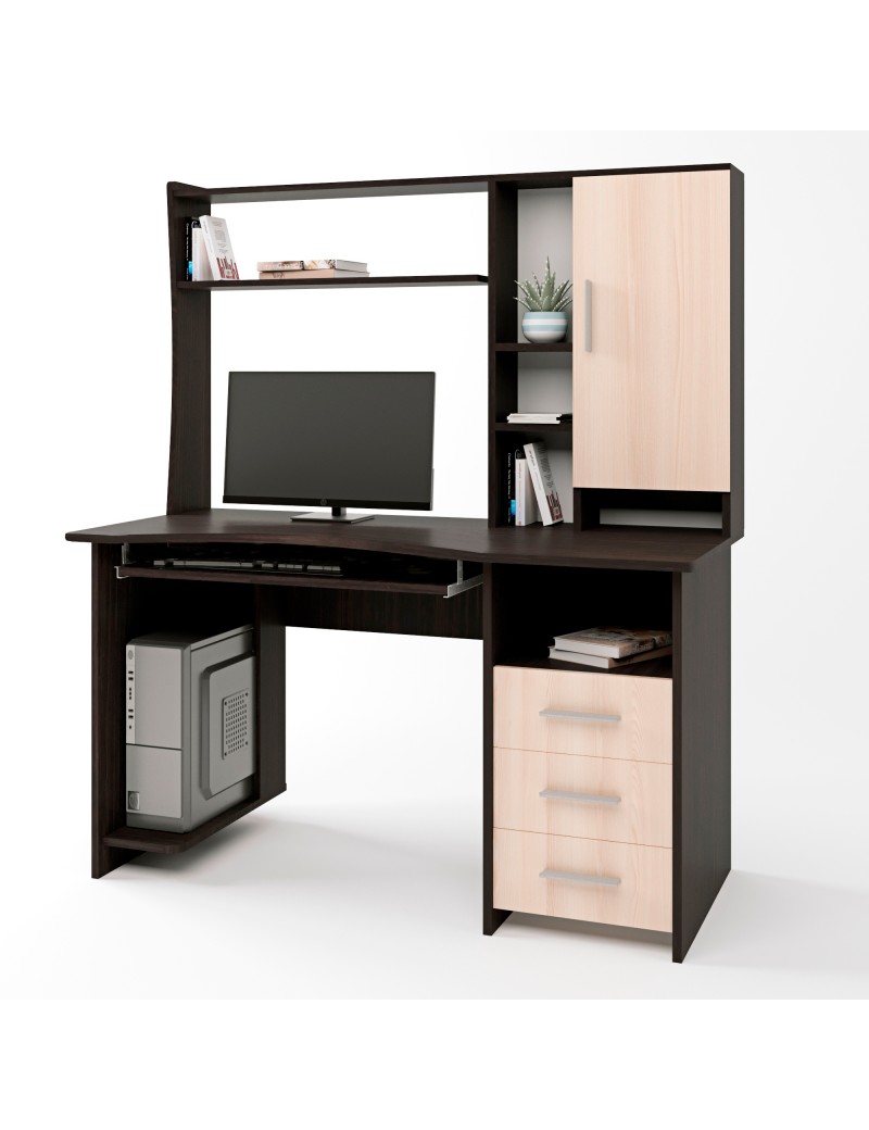 Комп'ютерний стіл Еверест Студент Клас венге + дуб молочний (DTM-2153)