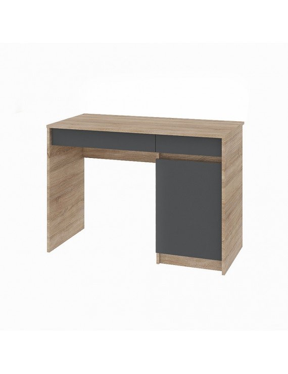 Письмовий стіл із 2 шухлядами та закритою секцією Еверест Сіті-1100 110,1х50,1х76,6 см Дуб сонома/Графіт (DTM-071103)