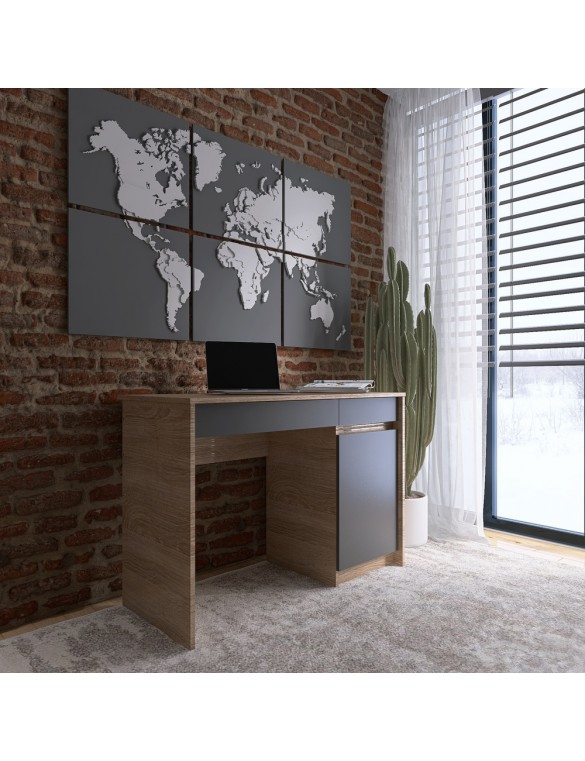 Письмовий стіл із 2 шухлядами та закритою секцією Еверест Сіті-1100 110,1х50,1х76,6 см Дуб сонома/Графіт (DTM-071103)