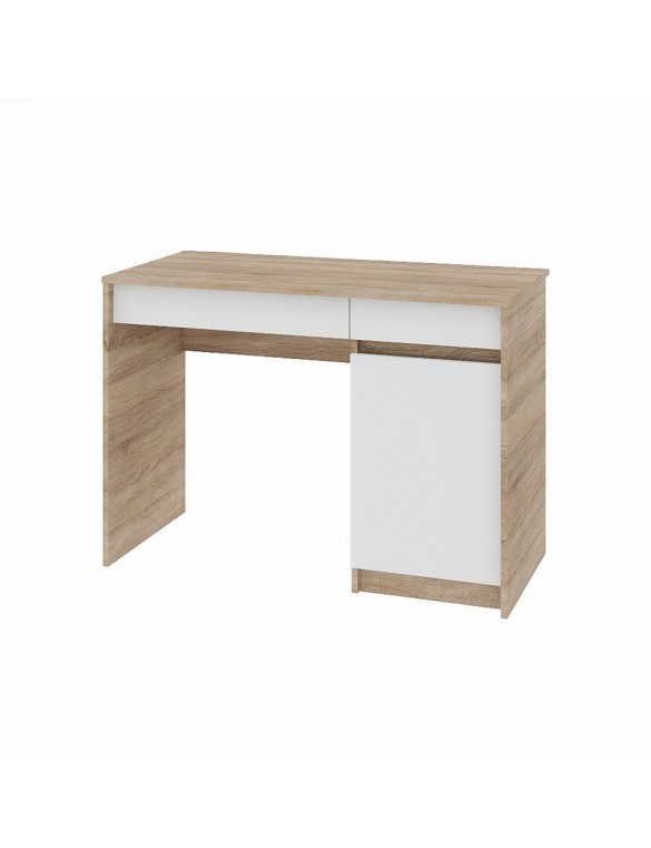 Письмовий стіл із 2 шухлядами та закритою секцією Еверест Сіті-1100 110,1х50,1х76,6 см Дуб сонома/Білий (DTM-071104)