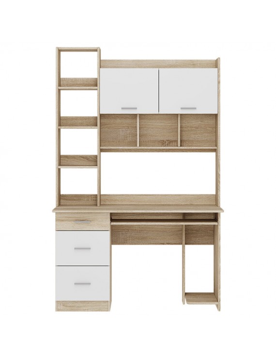 Комп'ютерний стіл з полицями Еверест Школяр-6 Дуб сонома/Білий (DTM-073873)