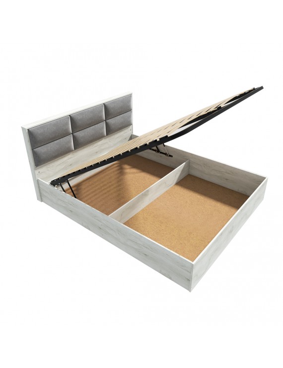 Ліжко двоспальне Еверест КЛ-1600 Лайт (підйомний механізм) 160х200 см Дуб Крафт білий (DTM-071074)