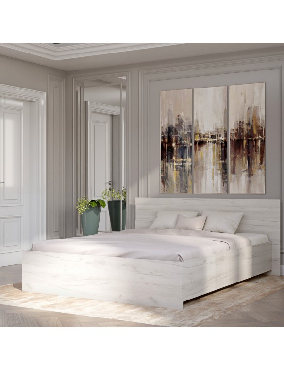 Ліжко двоспальне Еверест Соната-1600 160х200 см дуб крафт білий (DTM-2679)