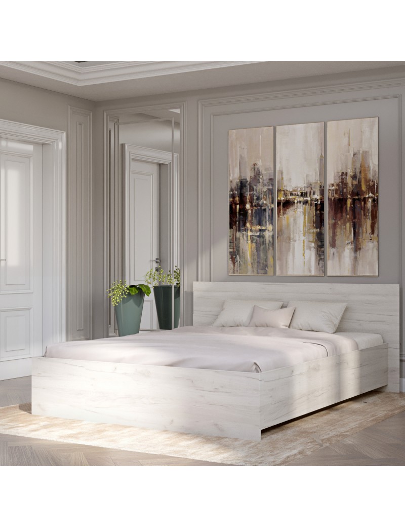 Ліжко двоспальне Еверест Соната-1600 160х200 см дуб крафт білий (DTM-2679)