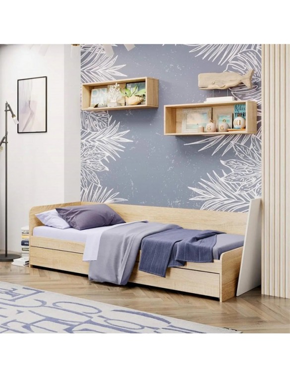 Односпальне ліжко з ящиками Еверест Соната-800 80х190 см Дуб сонома (DTM-071108)