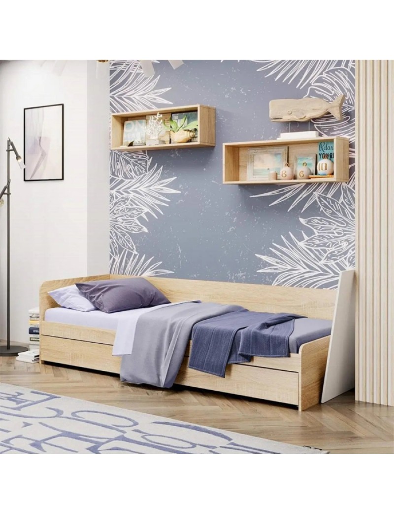 Односпальне ліжко з ящиками Еверест Соната-800 80х190 см Дуб сонома (DTM-071108)