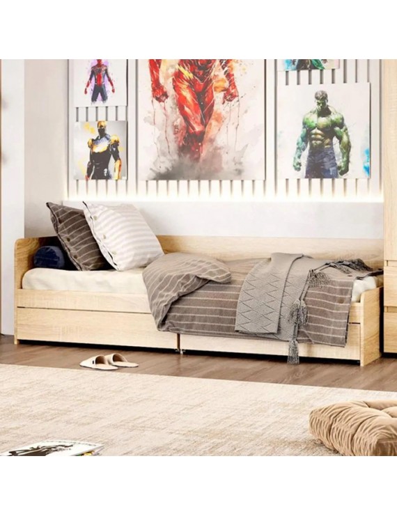 Односпальне ліжко з ящиками Еверест Соната-800 80х190 см Дуб сонома (DTM-071108)