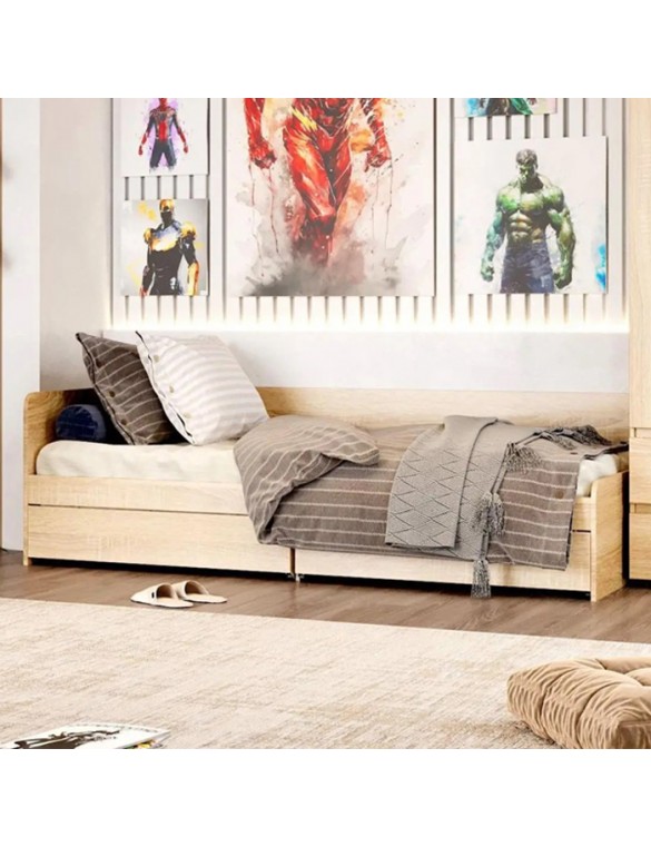 Односпальне ліжко з ящиками Еверест Соната-800 80х190 см Дуб сонома (DTM-071108)