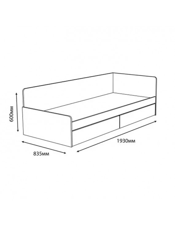 Односпальне ліжко з ящиками Еверест Соната-800 80х190 см Дуб сонома (DTM-071108)