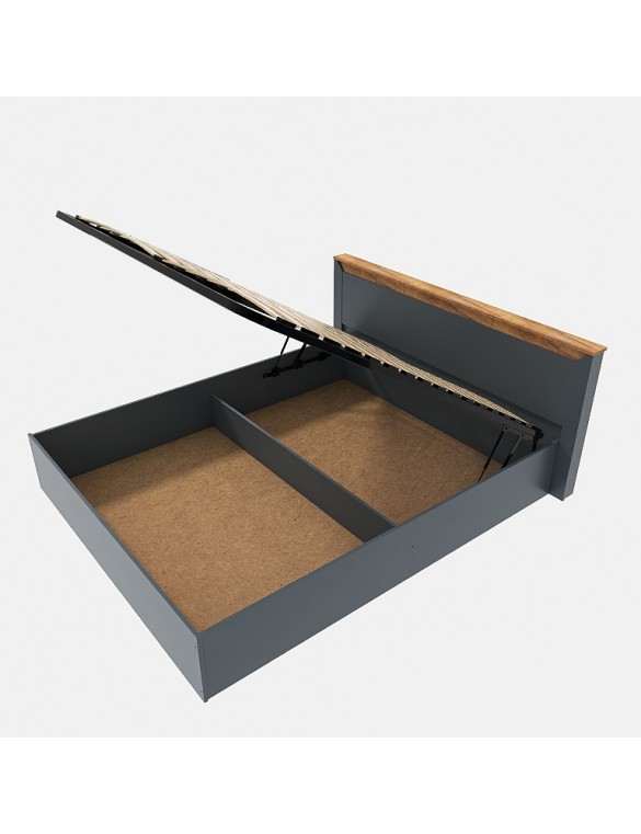 Ліжко двоспальне Еверест Нордік-1600 (підйомний механізм) 160х200 см Графіт + Дуб крафт золотий (DTM-5560)