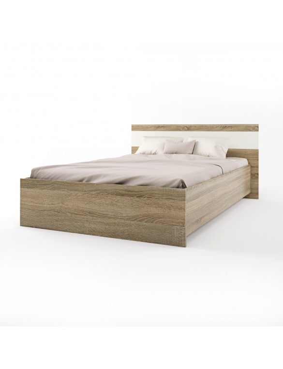 Ліжко двоспальне Еверест Соната-1400 140х200 см дуб сонома/білий (DTM-2092)