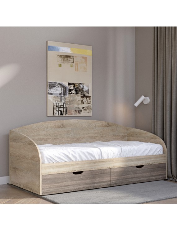 Ліжко односпальне Еверест Комфорт 80х190 см сонома/трюфель (DTM-2097)