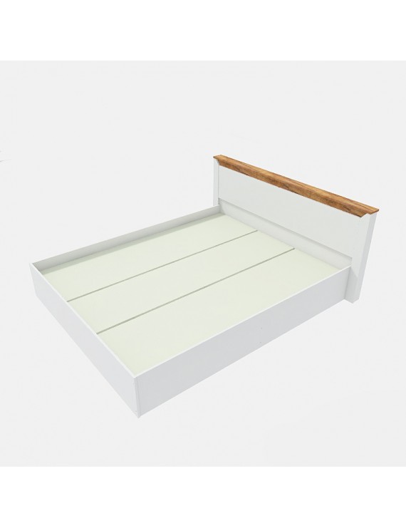 Ліжко двоспальне Еверест Нордік-1400 (щит ДСП під матрац) 140х200 см Білий + Дуб крафт золотий (DTM-5551)