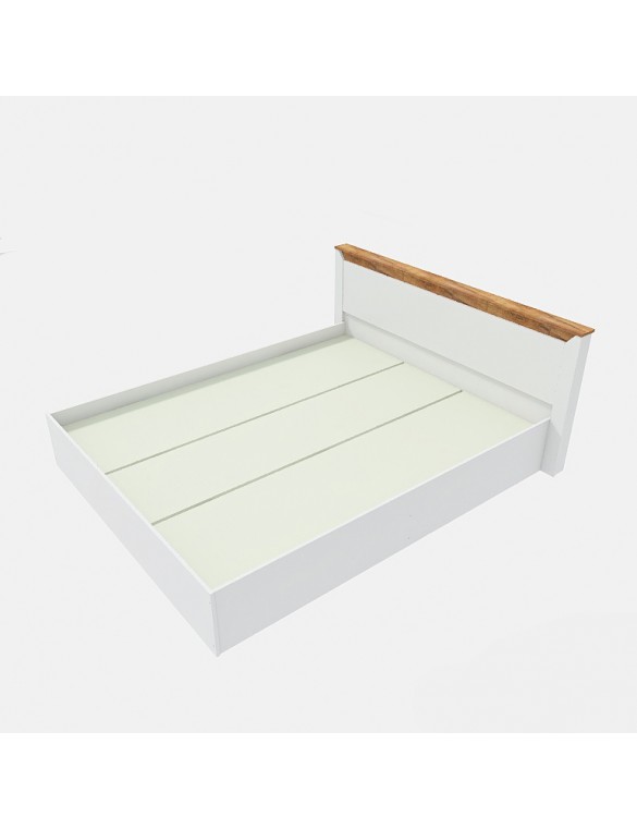 Ліжко двоспальне Еверест Нордік-1400 (щит ДСП під матрац) 140х200 см Білий + Дуб крафт золотий (DTM-5551)