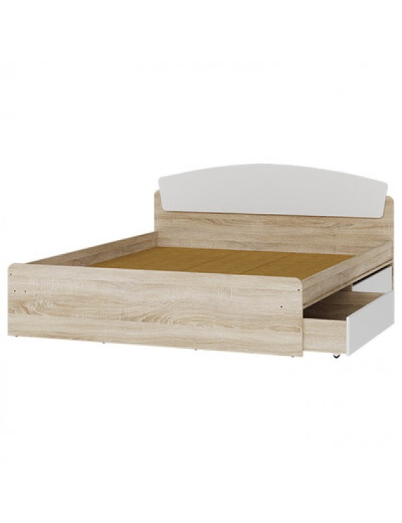 Двоспальне ліжко Еверест Асторія з двома ящиками 160х200 см Дуб сонома/Білий (DTM-073876)