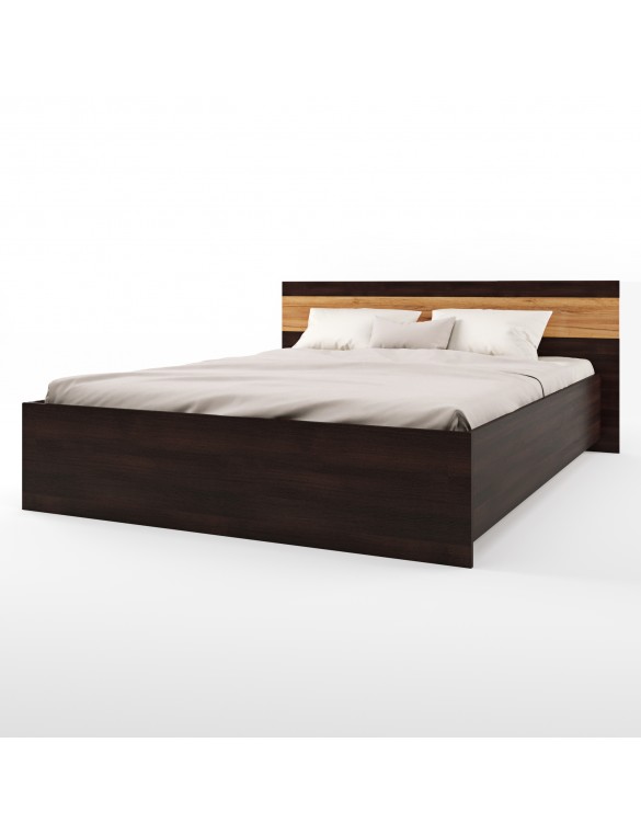 Ліжко двоспальне Еверест Соната-1600 160х200 см венге темний/дуб крафт золотий (DTM-2093)