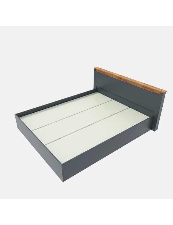 Ліжко двоспальне Еверест Нордік-1400 (щит ДСП під матрац) 140х200 см Графіт + Дуб крафт золотий (DTM-5552)