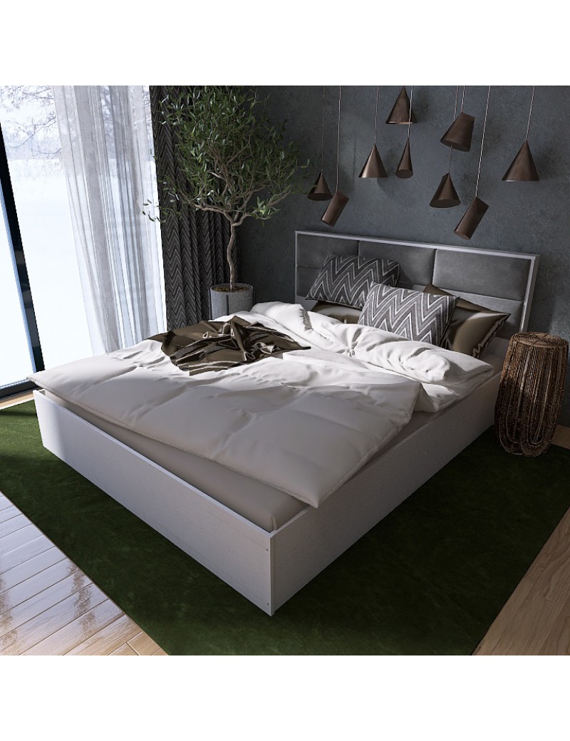 Ліжко двоспальне Еверест КЛ-1400 Лайт (щит ДСП під матрац) 140х200 см Німфея Альба (DTM-4656)