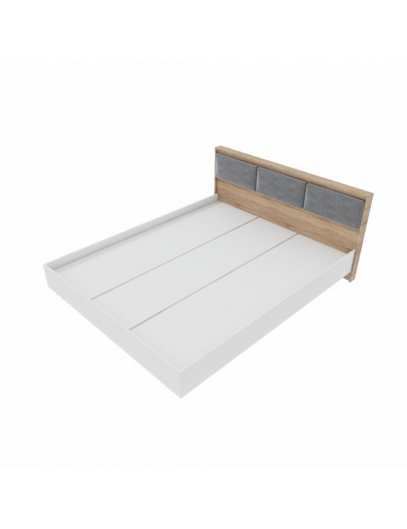 Ліжко двоспальне з підйомним механізмом Еверест Сіті-1600 200,5х168,8х82,6 см Дуб сонома/Білий (DTM-071087)