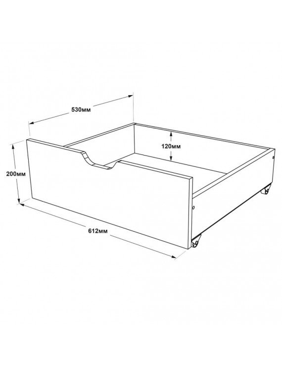 Ліжко односпальне з ящиками Еверест Комфорт 3 193х84х59 см Німфея Альба (білий)/Графіт (DTM-073831)
