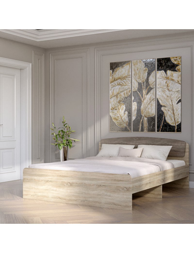 Ліжко двоспальне Еверест Асторія (без ящиків) 160х200 см сонома/трюфель (DTM-2083)