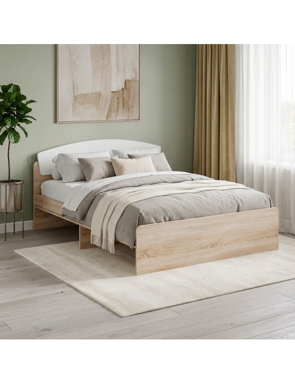 Ліжко двоспальне Еверест Асторія (без ящиків) 160х200 см Дуб сонома/Білий (DTM-073877)