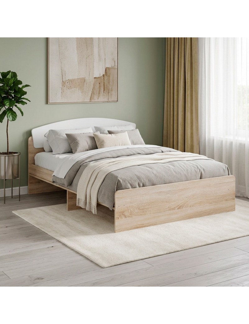 Ліжко двоспальне Еверест Асторія (без ящиків) 160х200 см Дуб сонома/Білий (DTM-073877)