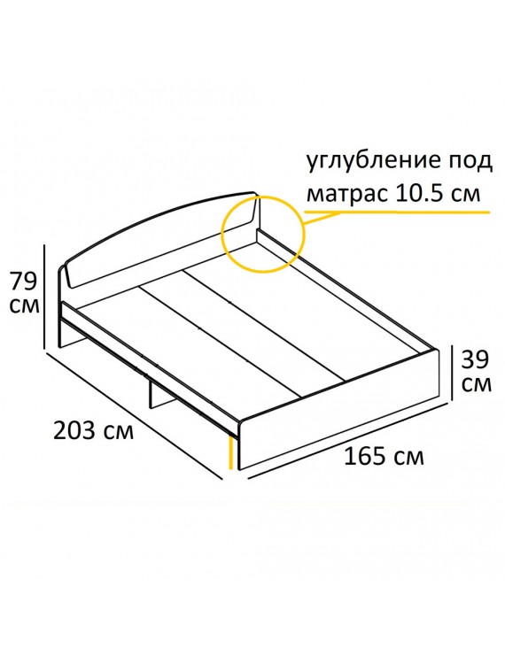 Ліжко двоспальне Еверест Асторія (без ящиків) 160х200 см Дуб сонома/Білий (DTM-073877)