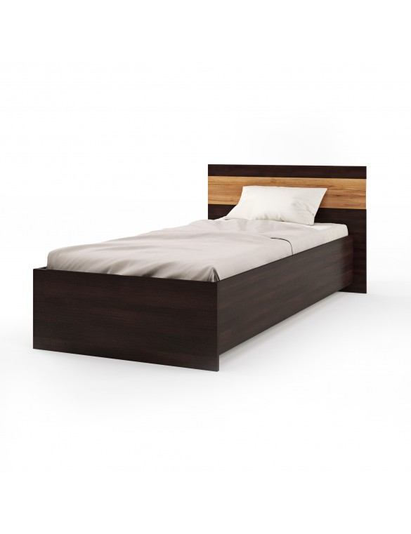 Односпальне ліжко Еверест Соната-900 90х200 см венге темний/дуб крафт золотий (DTM-2112)