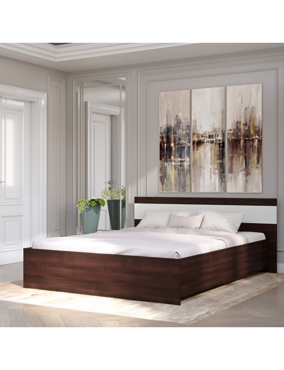 Ліжко двоспальне Еверест Соната-1600 160х200 см венге темний/білий (DTM-2094)