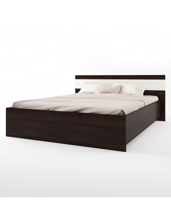 Ліжко двоспальне Еверест Соната-1600 160х200 см венге темний/білий (DTM-2094)