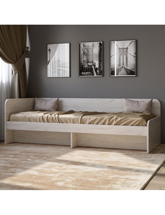 Односпальне ліжко Еверест Соната-800 (без ящиків) 80х190 см дуб крафт білий (DTM-2671)