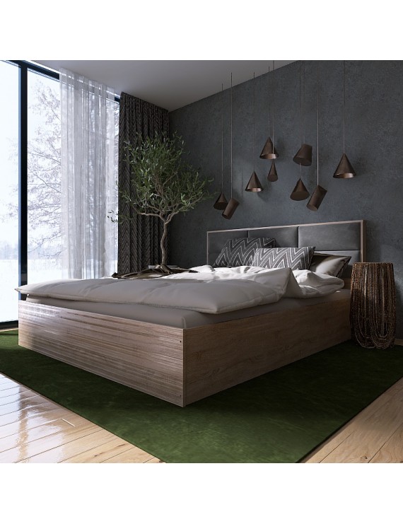 Ліжко двоспальне Еверест КЛ-1600 Лайт (щит ДСП під матрац) 160х200 см Дуб сонома (DTM-4657)