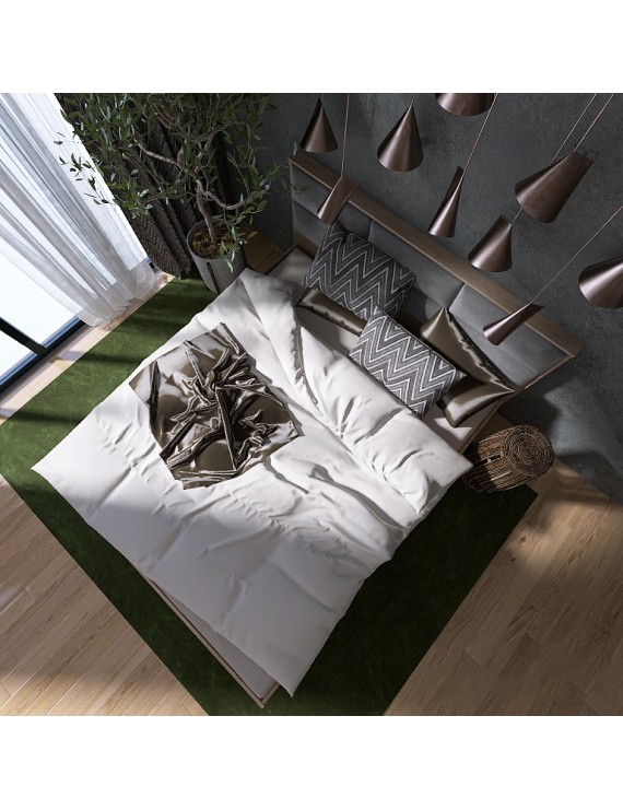 Ліжко двоспальне Еверест КЛ-1600 Лайт (щит ДСП під матрац) 160х200 см Дуб сонома (DTM-4657)