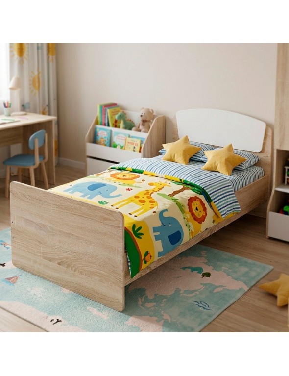 Односпальне ліжко Еверест Асторія-2 80х190 см Дуб сонома/Білий (DTM-073878)