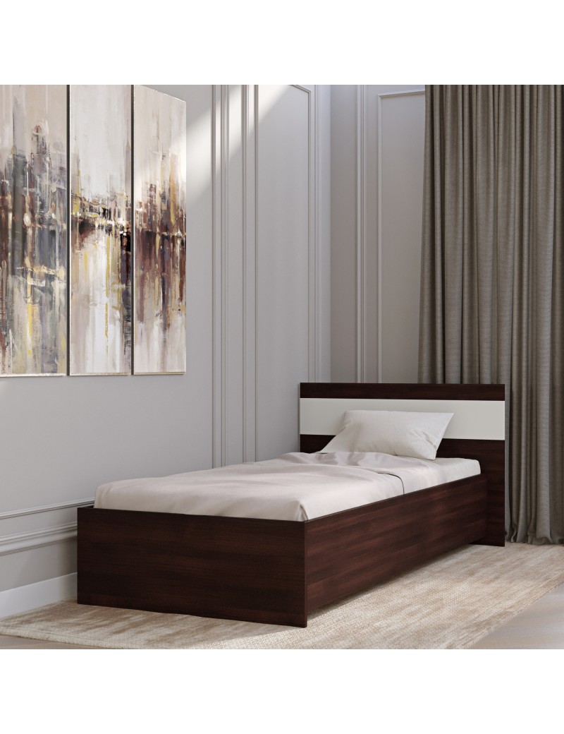 Односпальне ліжко Еверест Соната-900 90х200 см венге темний/білий (DTM-2113)