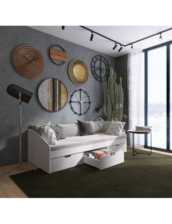 Ліжко односпальне з ящиками Еверест Комфорт 3 193х84х59 см Німфея Альба (DTM-5726)