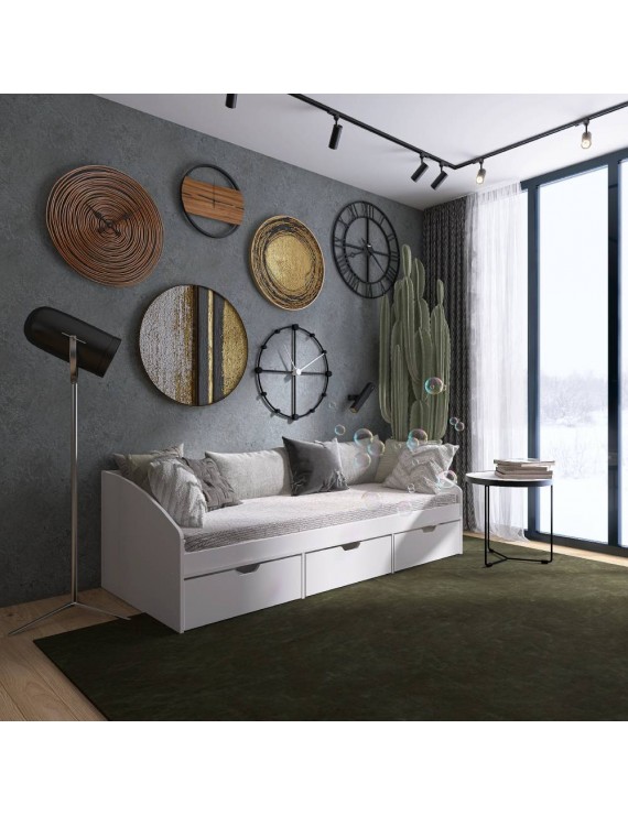 Ліжко односпальне з ящиками Еверест Комфорт 3 193х84х59 см Німфея Альба (DTM-5726)