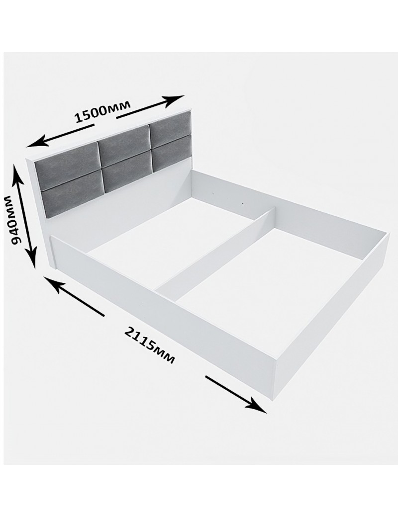 Ліжко двоспальне Еверест КЛ-1400 Лайт (без основи під матрац) 140х200 см Німфея Альба (DTM-4648)