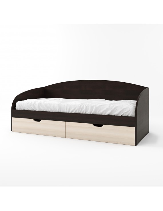 Ліжко односпальне Еверест Комфорт 80х190 см венге/дуб молочний (DTM-2096)