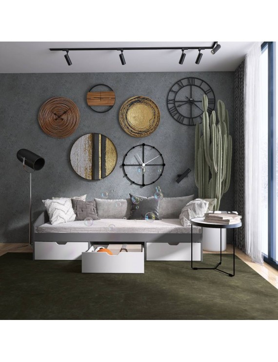 Ліжко односпальне з ящиками Еверест Комфорт 3 193х84х59 см Графіт/Німфея Альба (білий) (DTM-073834)