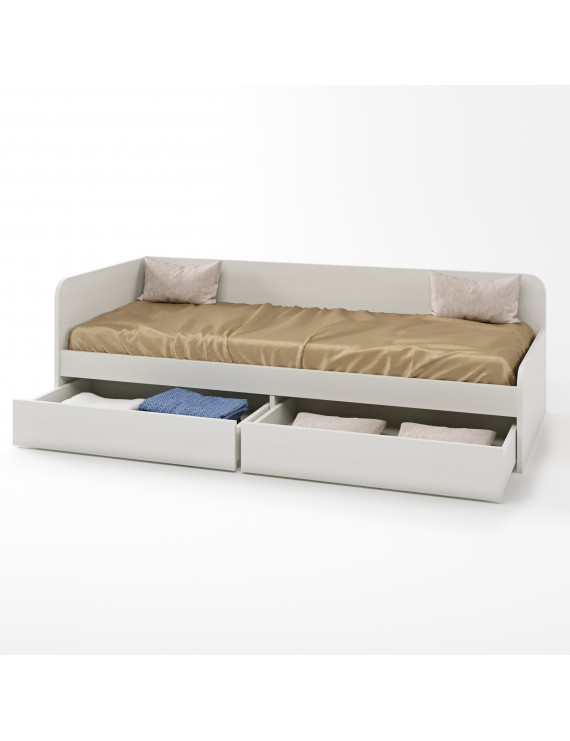 Односпальне ліжко з ящиками Еверест Соната-800 80х190 см німфея альба (білий) (DTM-2470)