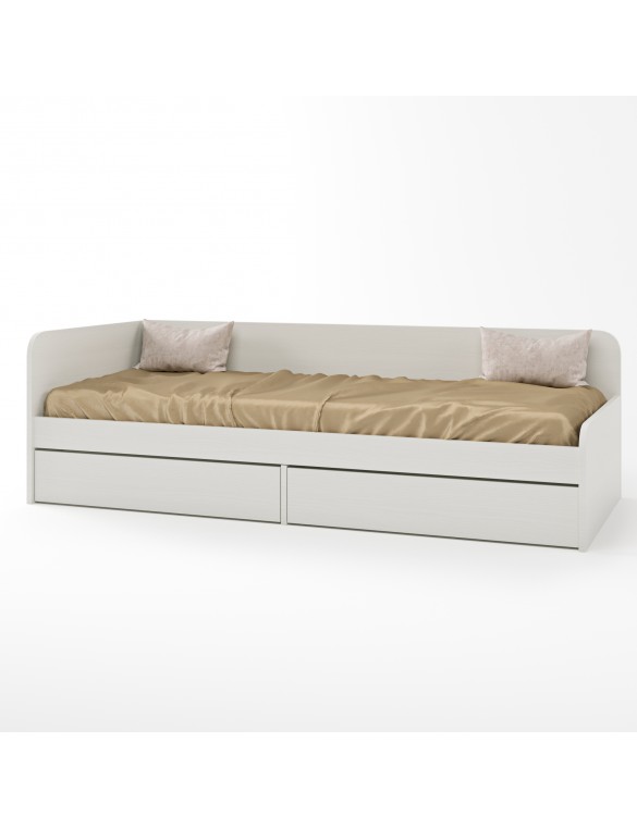 Односпальне ліжко з ящиками Еверест Соната-800 80х190 см німфея альба (білий) (DTM-2470)